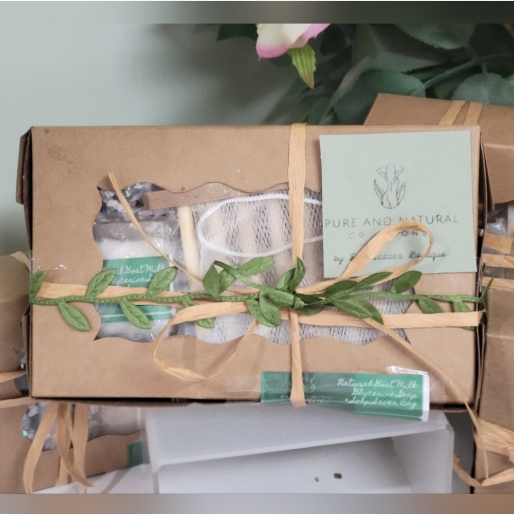 GOATS MILK🥛 SOAP/ GLYCERINE GIFT BOX!🐐PREMIUM  SOAP DISH & SOAP SAVER POUCH